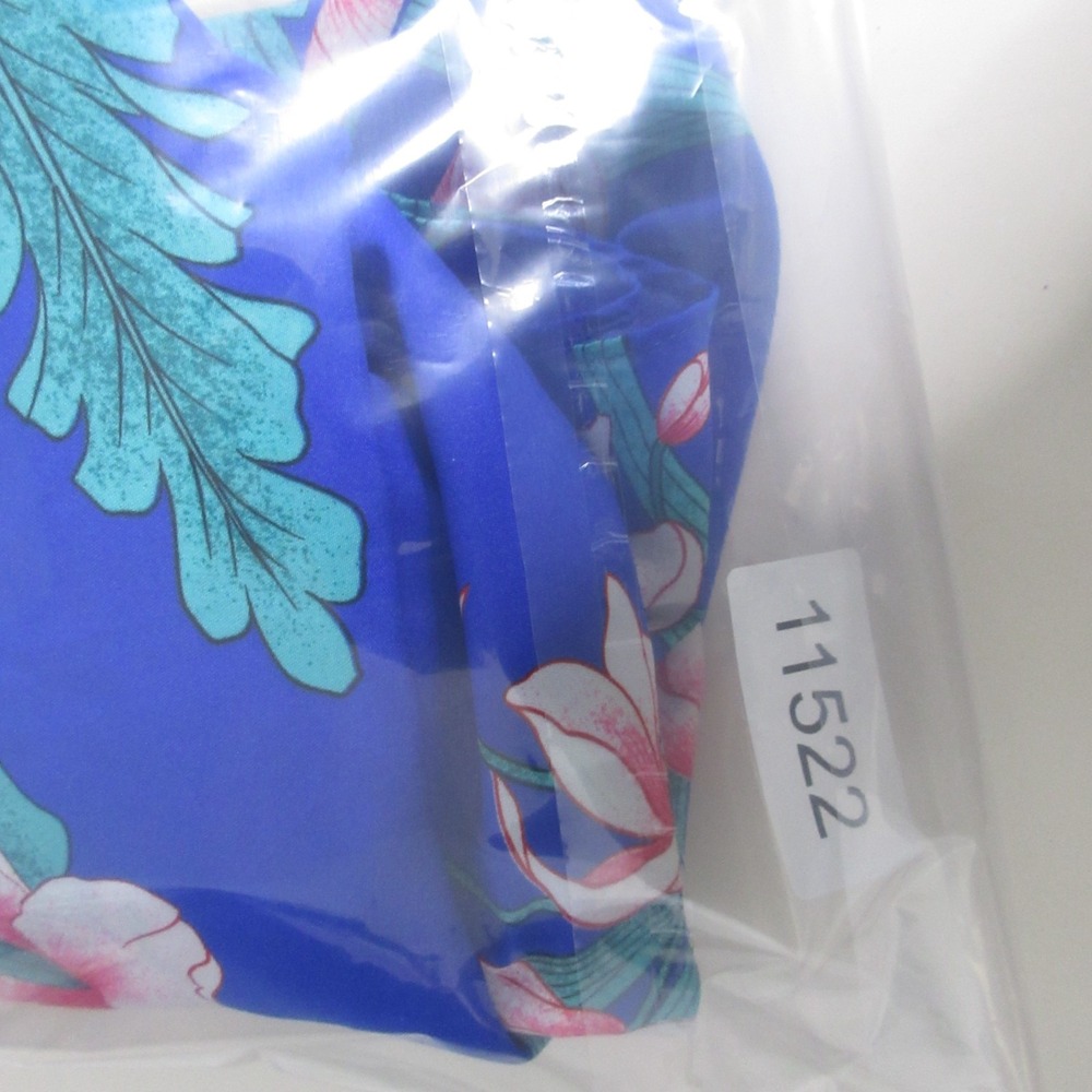 Vintage Hilo Hatties‎ Top Poncho Queen Blue Floral Hawaiian Luau Aloha USA NWT - Picture 10 of 10